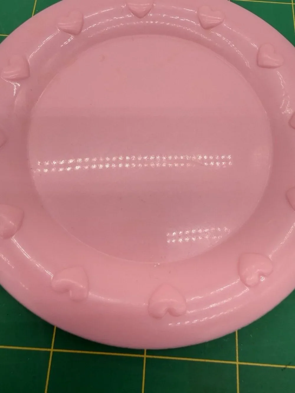 BATTAT Kid Pretend Play Kitchen Plate Pink With Hearts Replacement